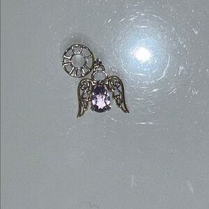 NWOT Gems En Vogue Sterling Silver Genuine Purple Amethyst 14 Gold Accent Charm